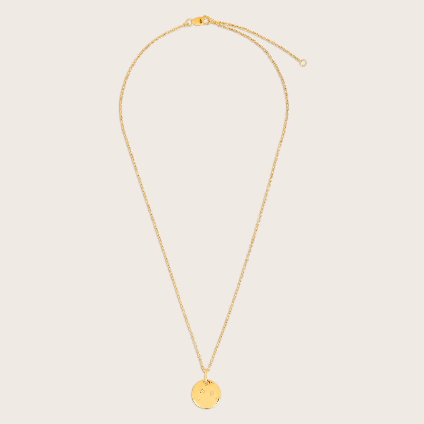 18k Gold Vermeil White Sapphire Zodiac Pendant Necklace