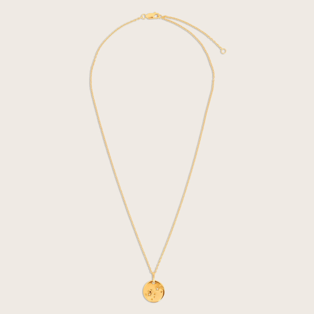 18k Gold Vermeil White Sapphire Zodiac Pendant Necklace