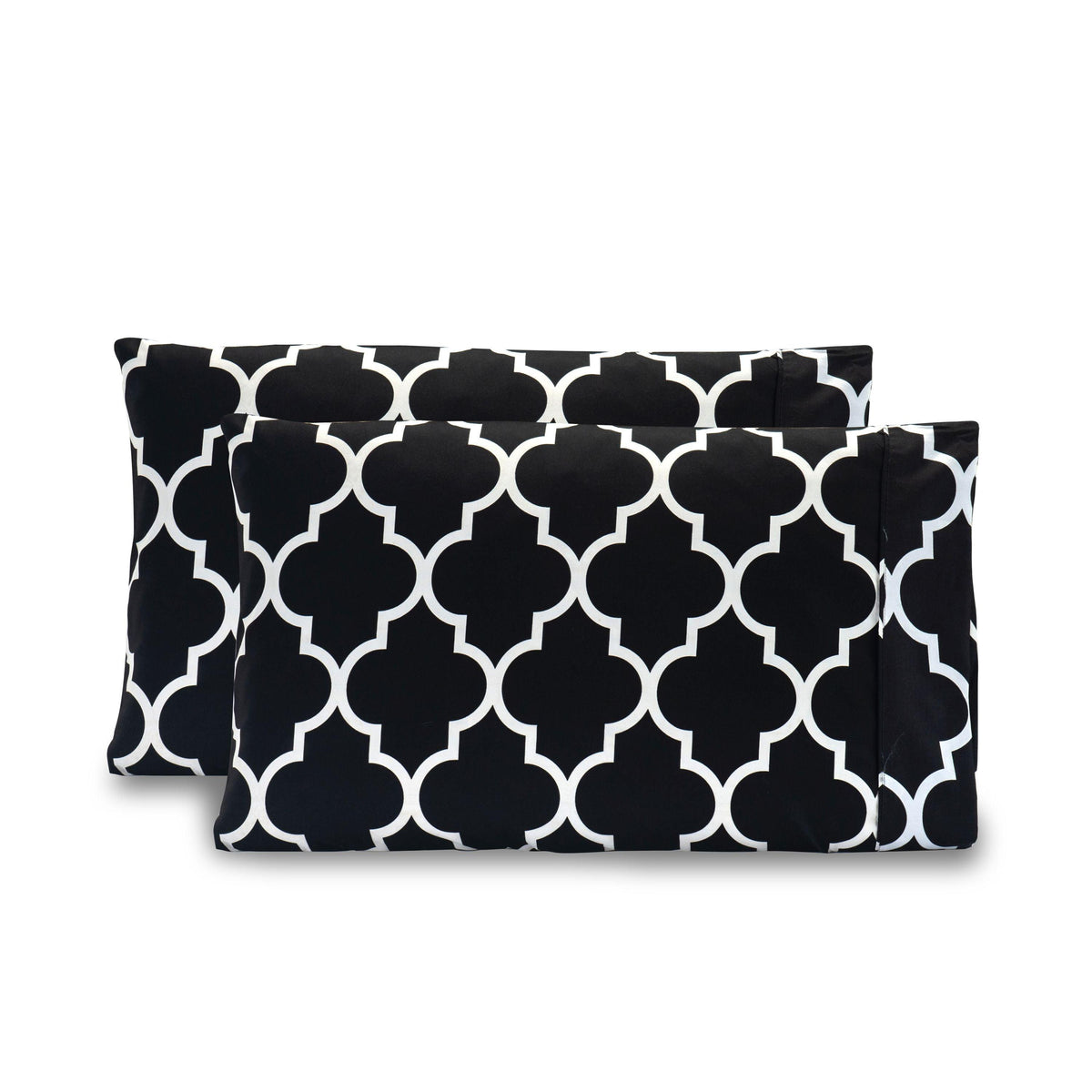 Elegant Comfort Quatrefoil - Moroccan Trellis Pattern - Set of 2 Pillowcases
