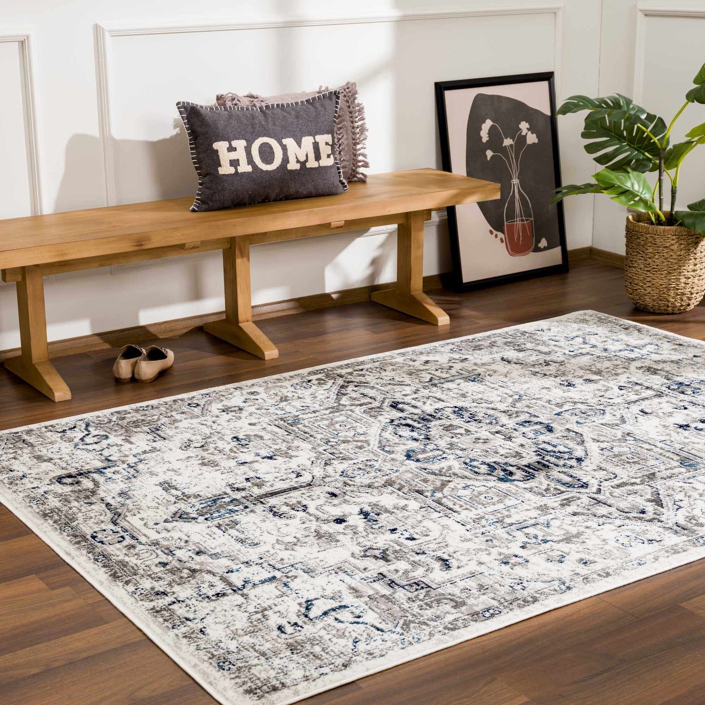 Buenaventura Cream & Navy Area Rug - Clearance