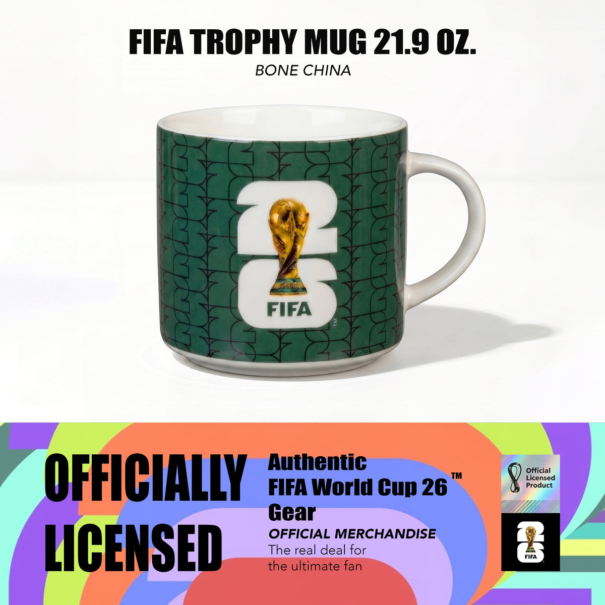FIFA Trophy Mug 21.9 OZ./650 Ml Color Glaze Bone China