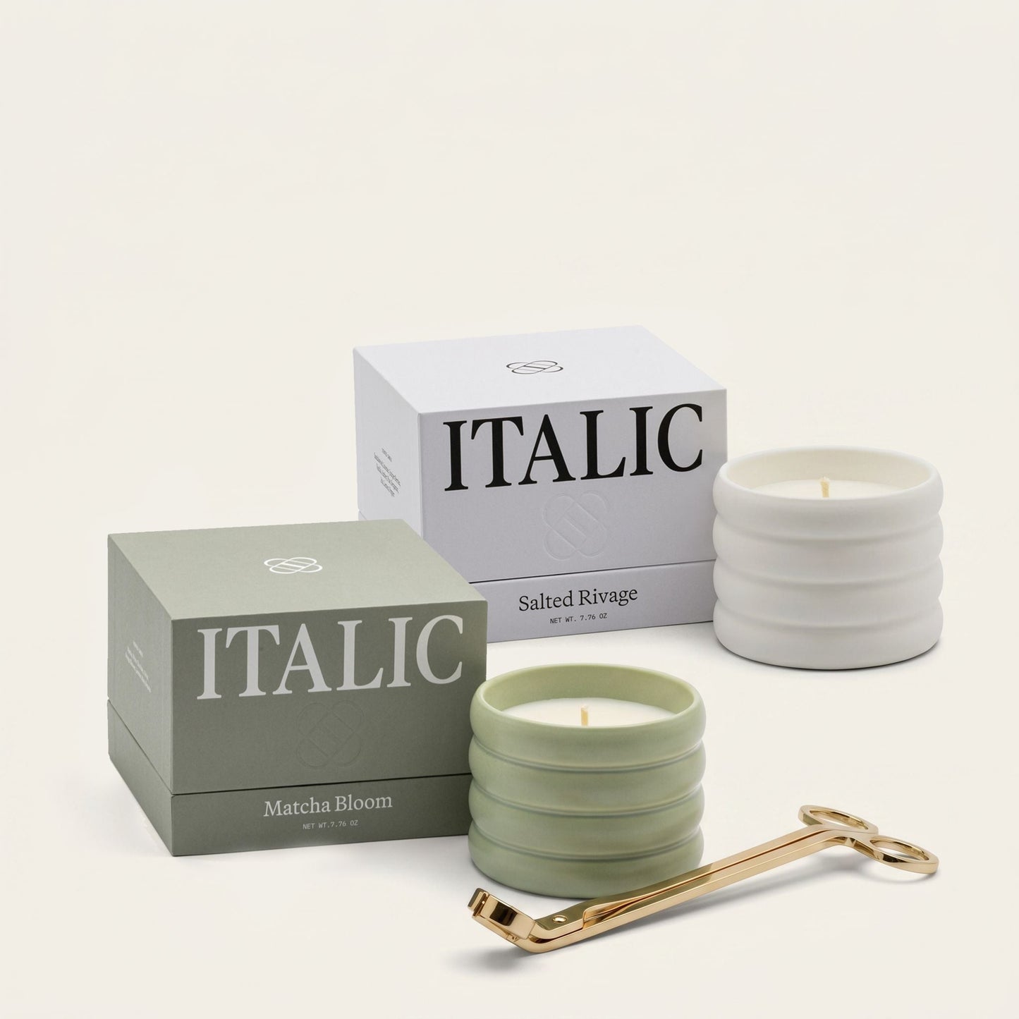 Ceramic Candle & Wick Trimmer Set