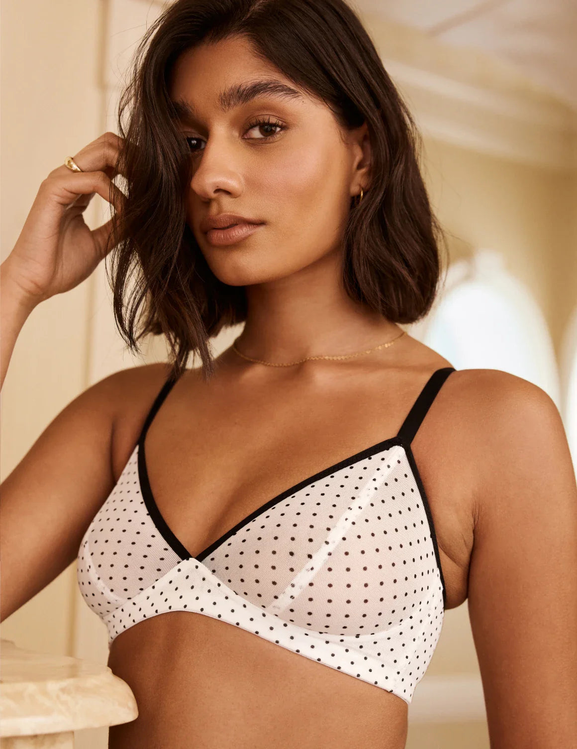 Mesh Deep V Bra
