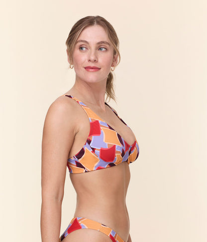 The Mila Bikini Top - Eco Nylon - Mod Geo