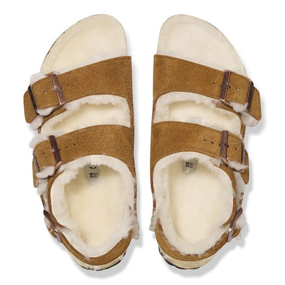 Birkenstock Unisex Milano Suede Shearling Suede Leather Mink