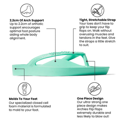 Archies Arch Support Flip Flops - Mint