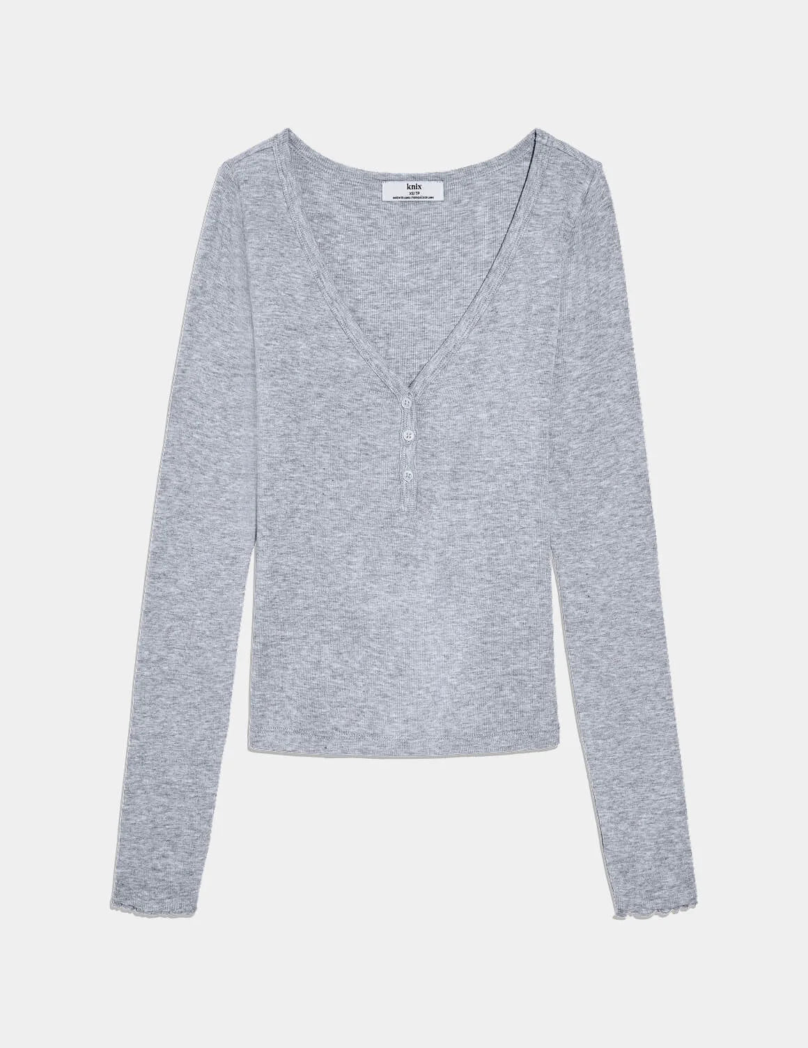 Modal Rib Long Sleeve Henley - Last Call