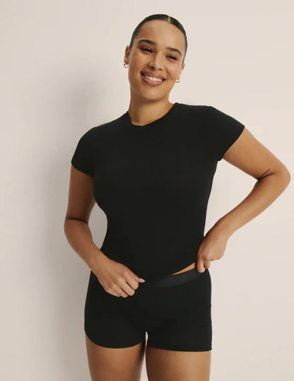 Modal Rib Tee (Black)