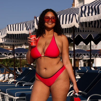 Kulani Kinis Modest Bind Full Coverage Bikini Bottom - Cherry Cola - FINAL SALE