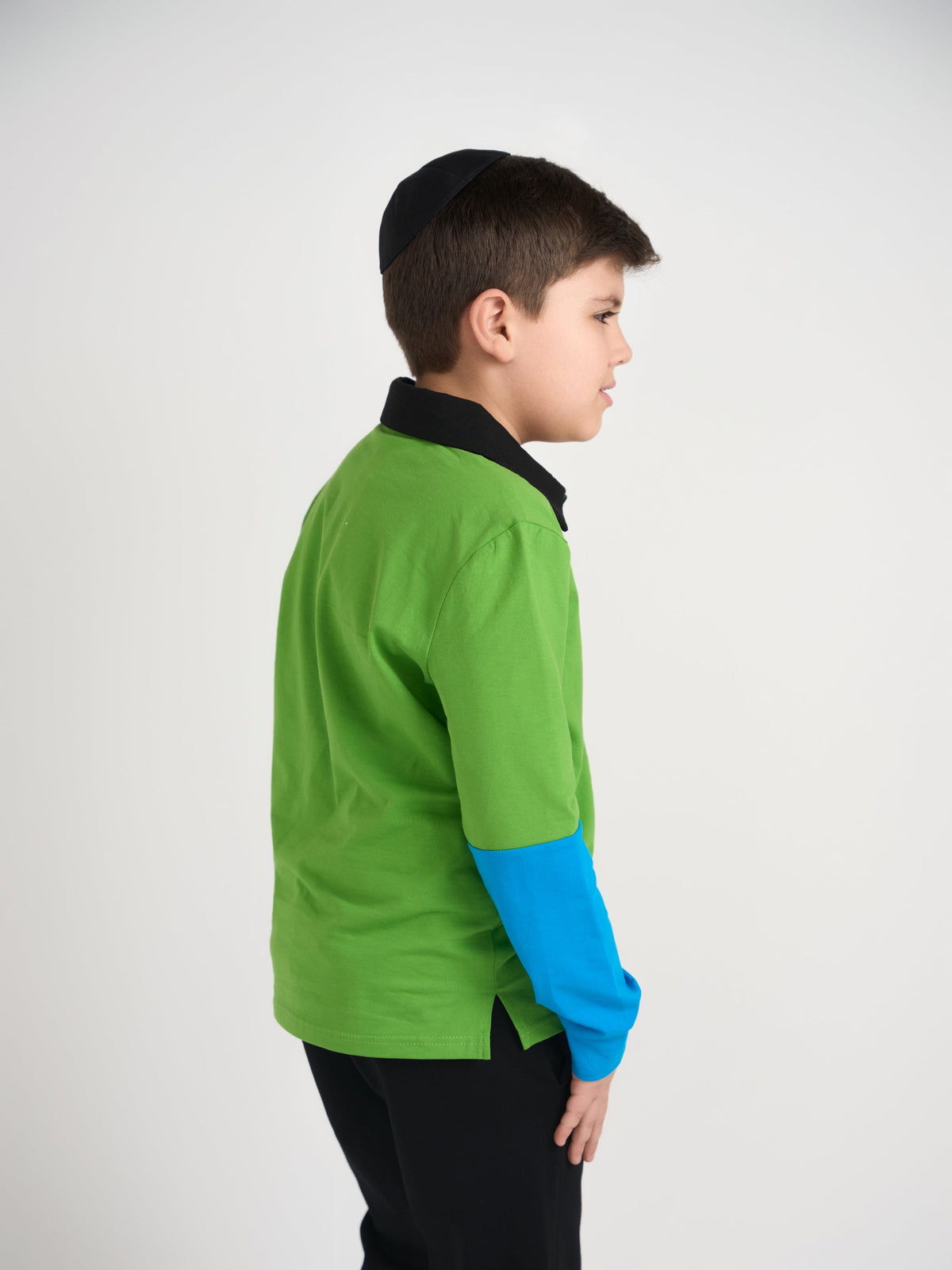 Emerald Color Block Polo Long Sleeve