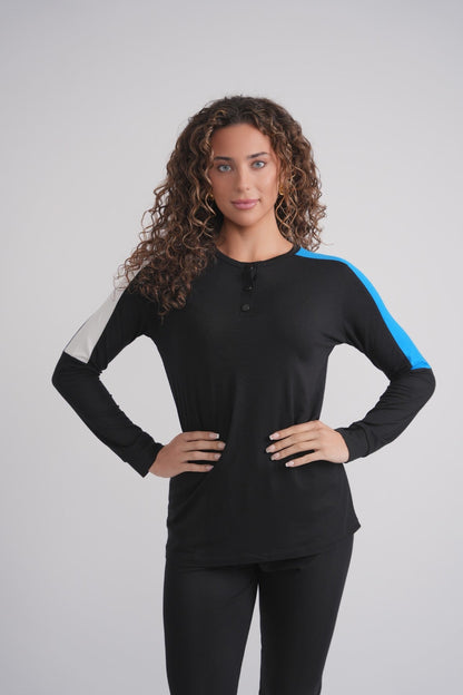 Colorblock Shoulder Pajamas