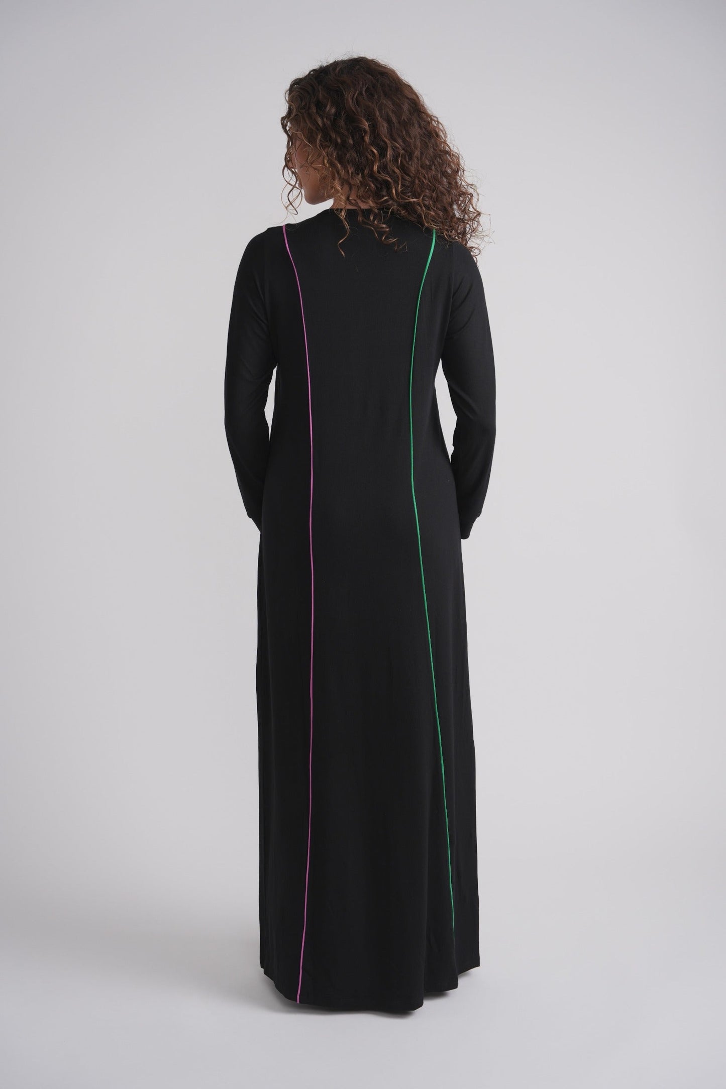 Colored Taping Trim Nursing Nightgown
