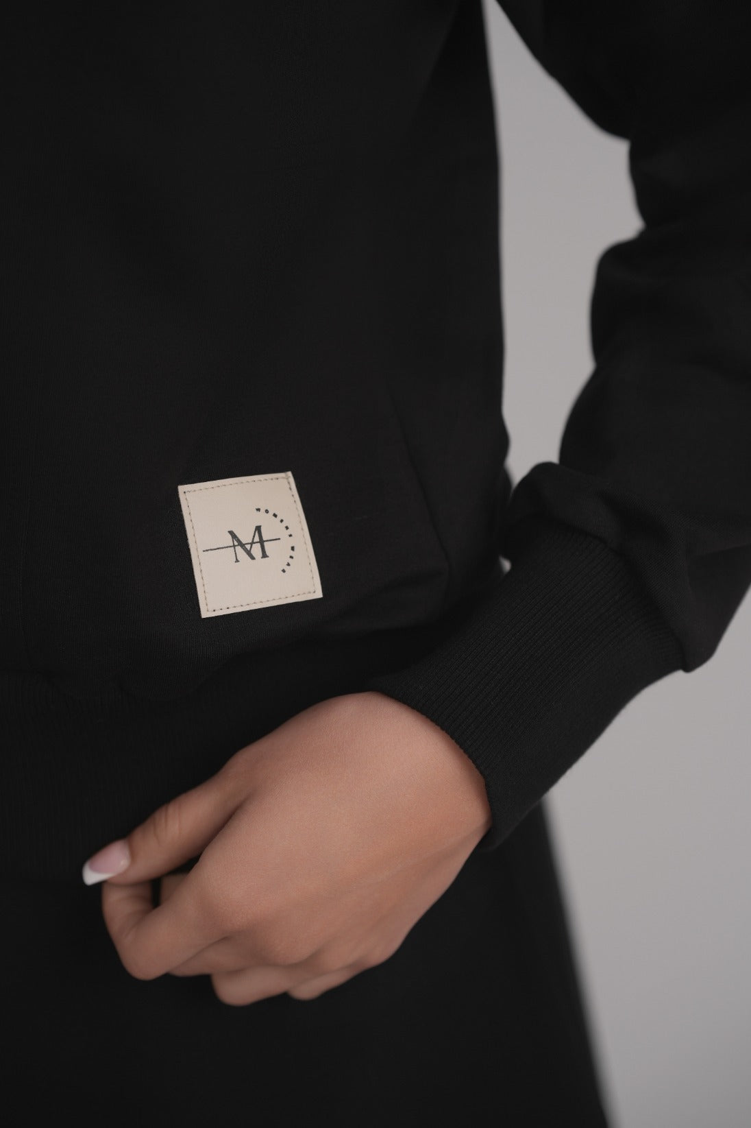 French Terry Sweatshirt with Logo - Black