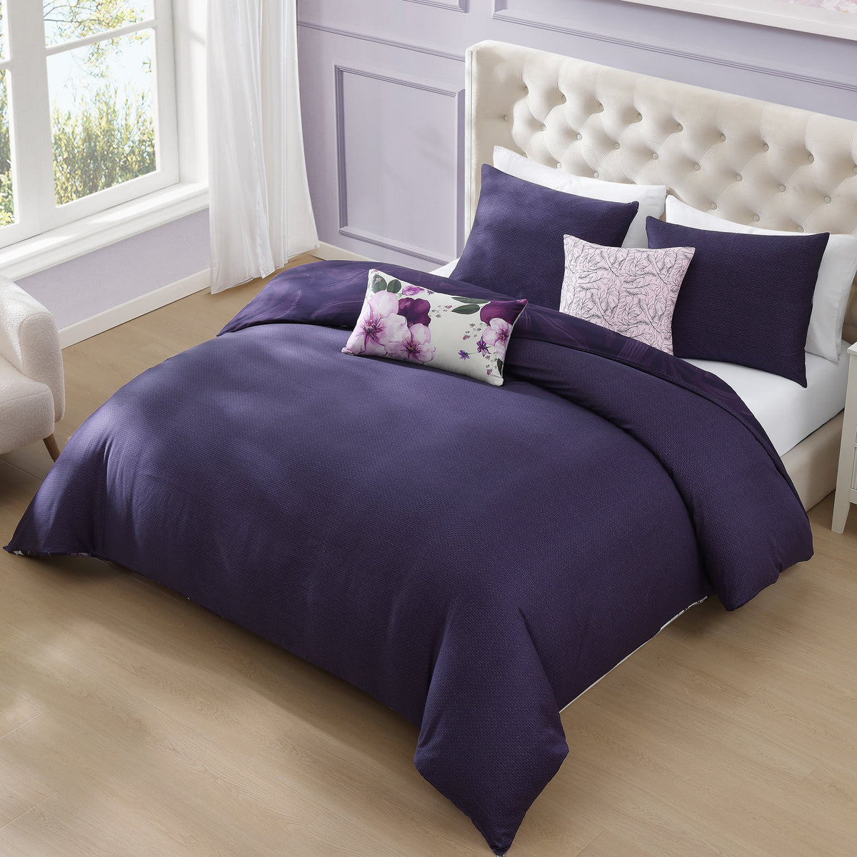 Bebejan Morning Glory 5 Piece Reversible Comforter Set