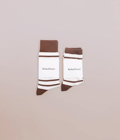 Womens Crew Sock - Cotton Blend - Mustang Comi Stripe