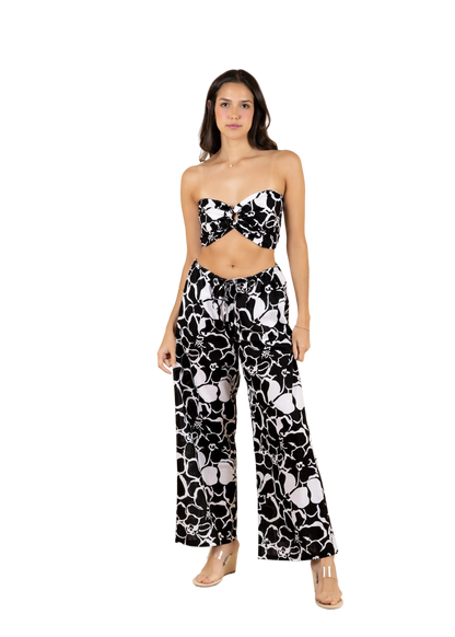 Seaspice Solana Drawstring Wide Leg Pants - Moonflower