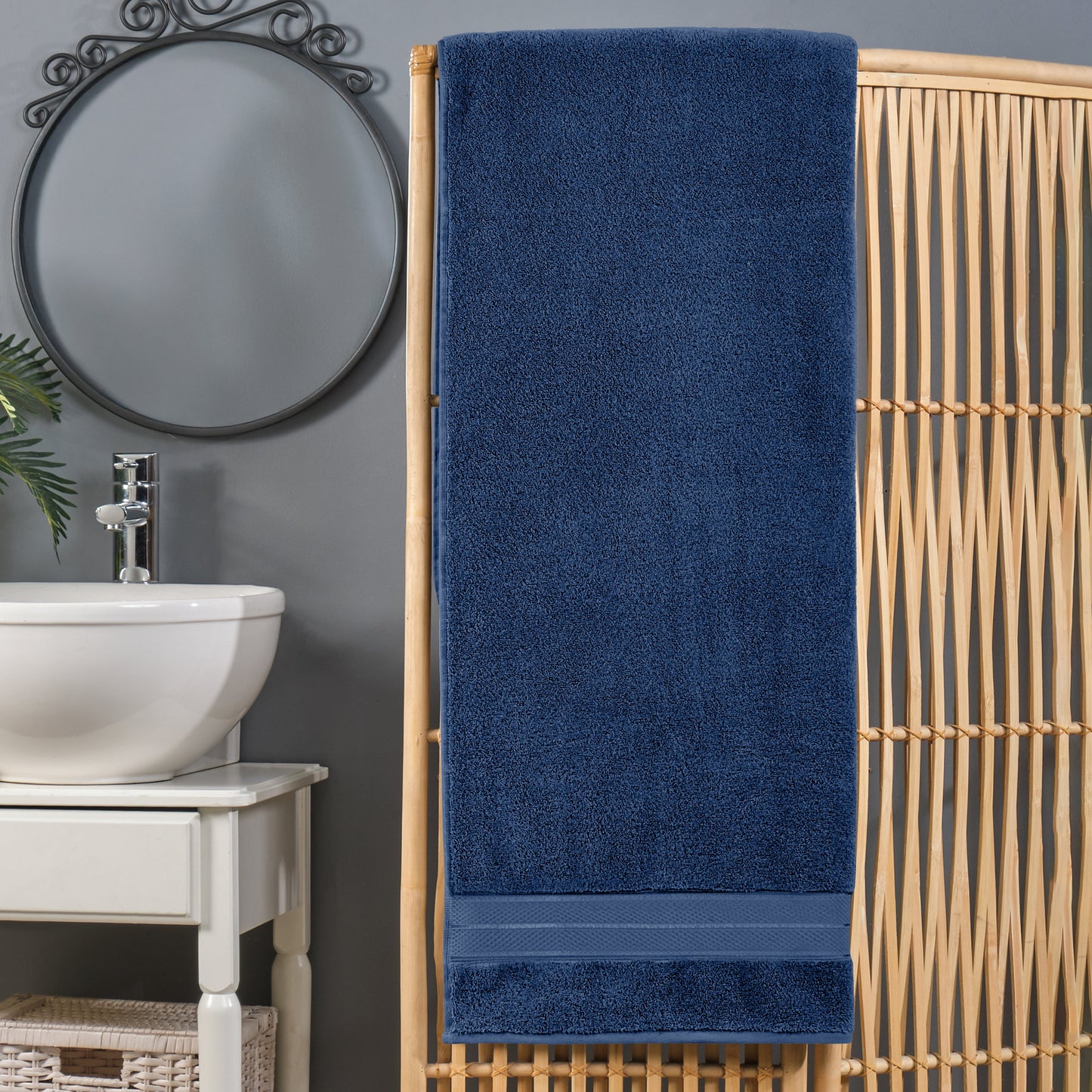 Elegant Comfort 1-Piece Premium Turkish Cotton Three Line Popcorn Oversized Bath Sheet Towel 40 x 80 Inch