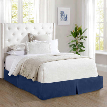 Elegant Comfort Solid Pleated Bed Skirt - 14 inch Drop