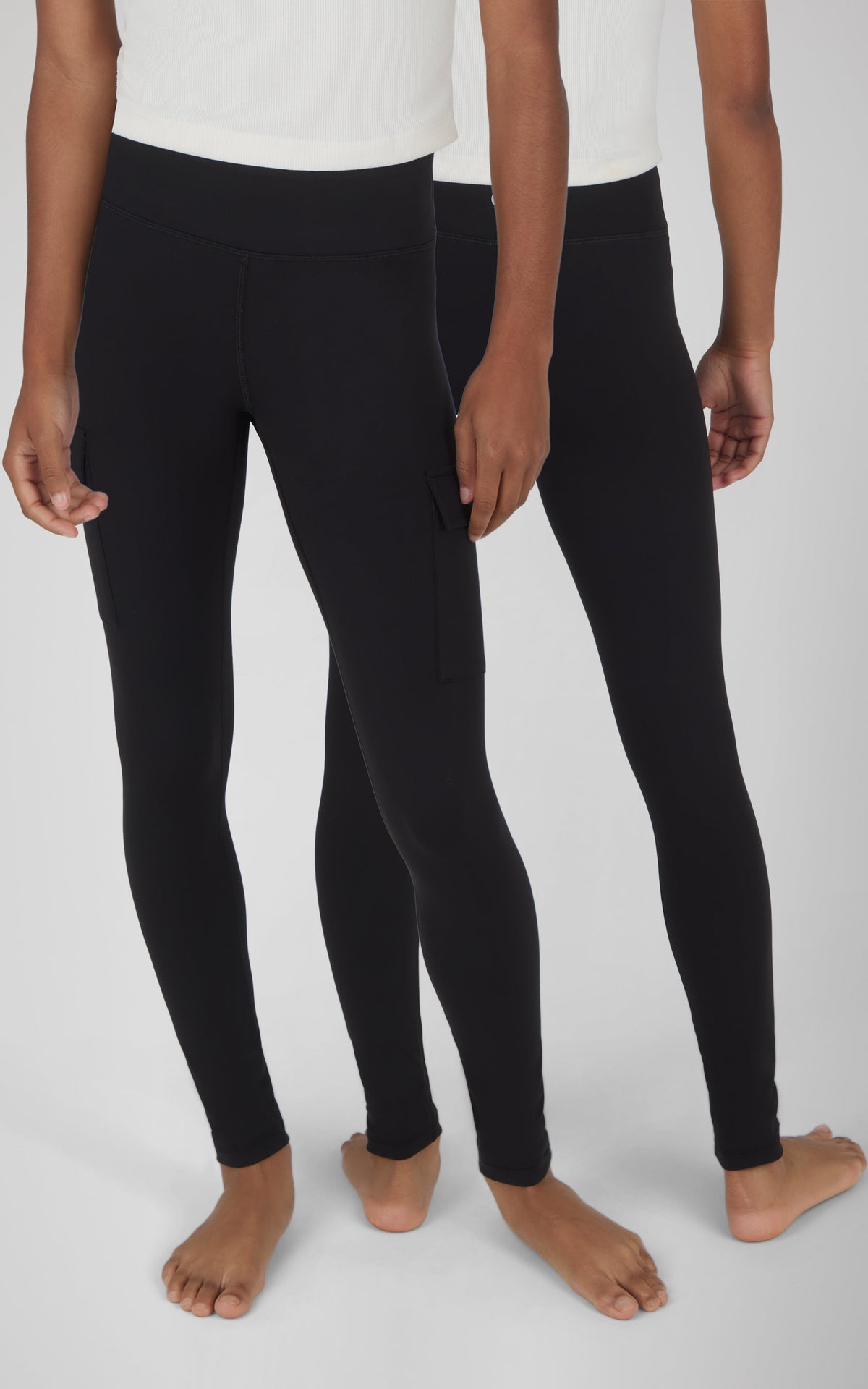 90 Degree by Reflex Girls 2 PK Interlock Everyday Cargo and Basic Legging