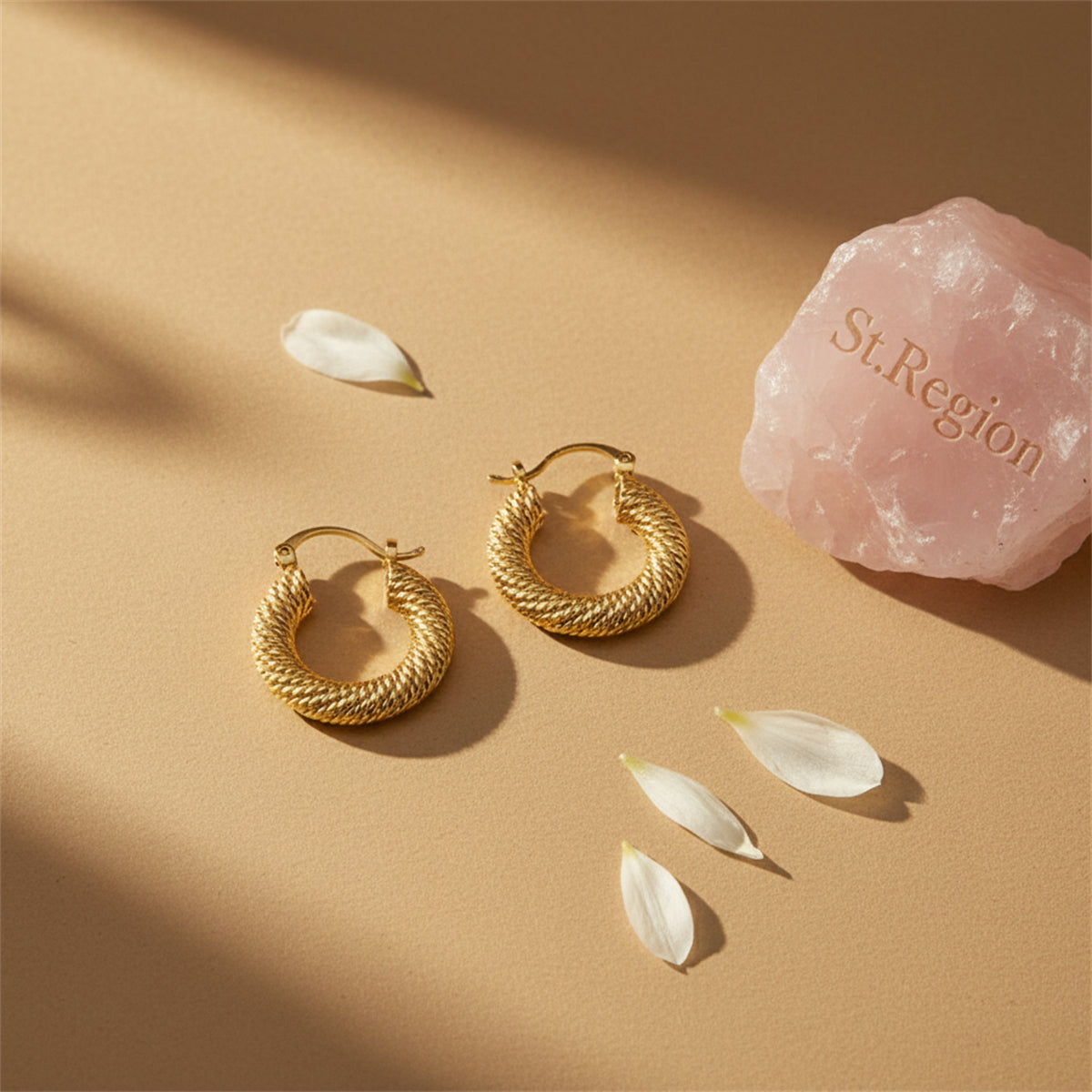 18k Gold Plated Braided Hoop Earrings