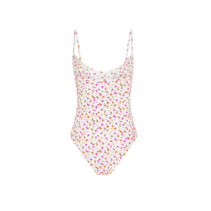 Kulani Kinis Double Ruffle Underwire Cheeky One Piece - Rosie Posie - FINAL SALE