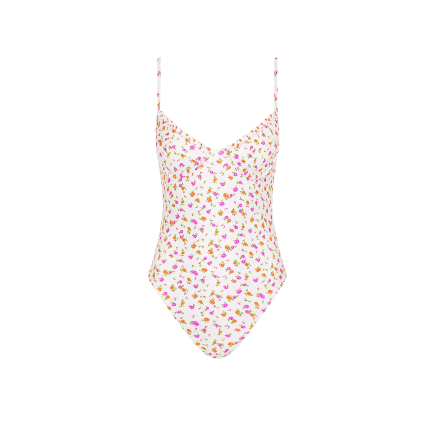 Kulani Kinis Double Ruffle Underwire Cheeky One Piece - Rosie Posie - FINAL SALE