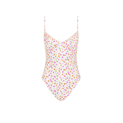 Kulani Kinis Double Ruffle Underwire Cheeky One Piece - Rosie Posie - FINAL SALE
