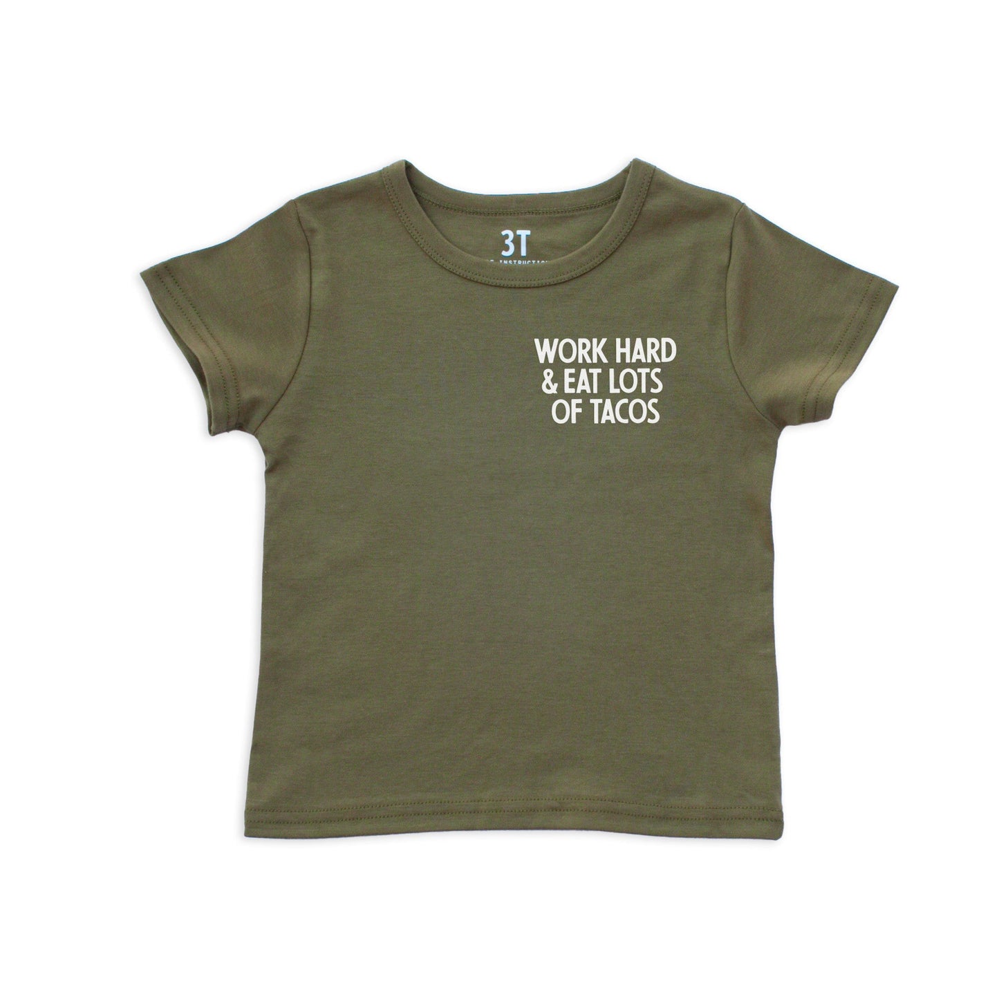 Frankie Jean Work Hard & Eat Tacos Kids Tee