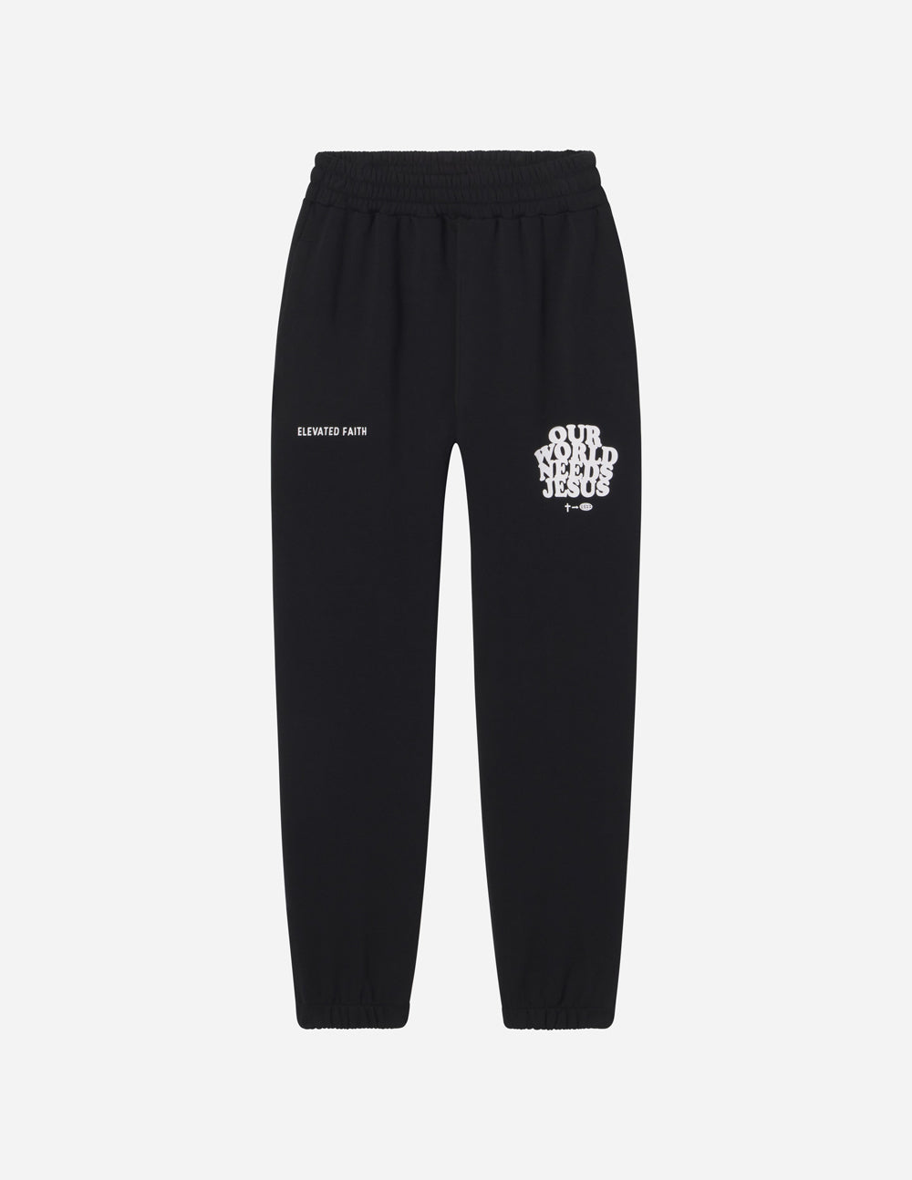 Elevated Faith Our World Needs Jesus Black Unisex Sweatpant