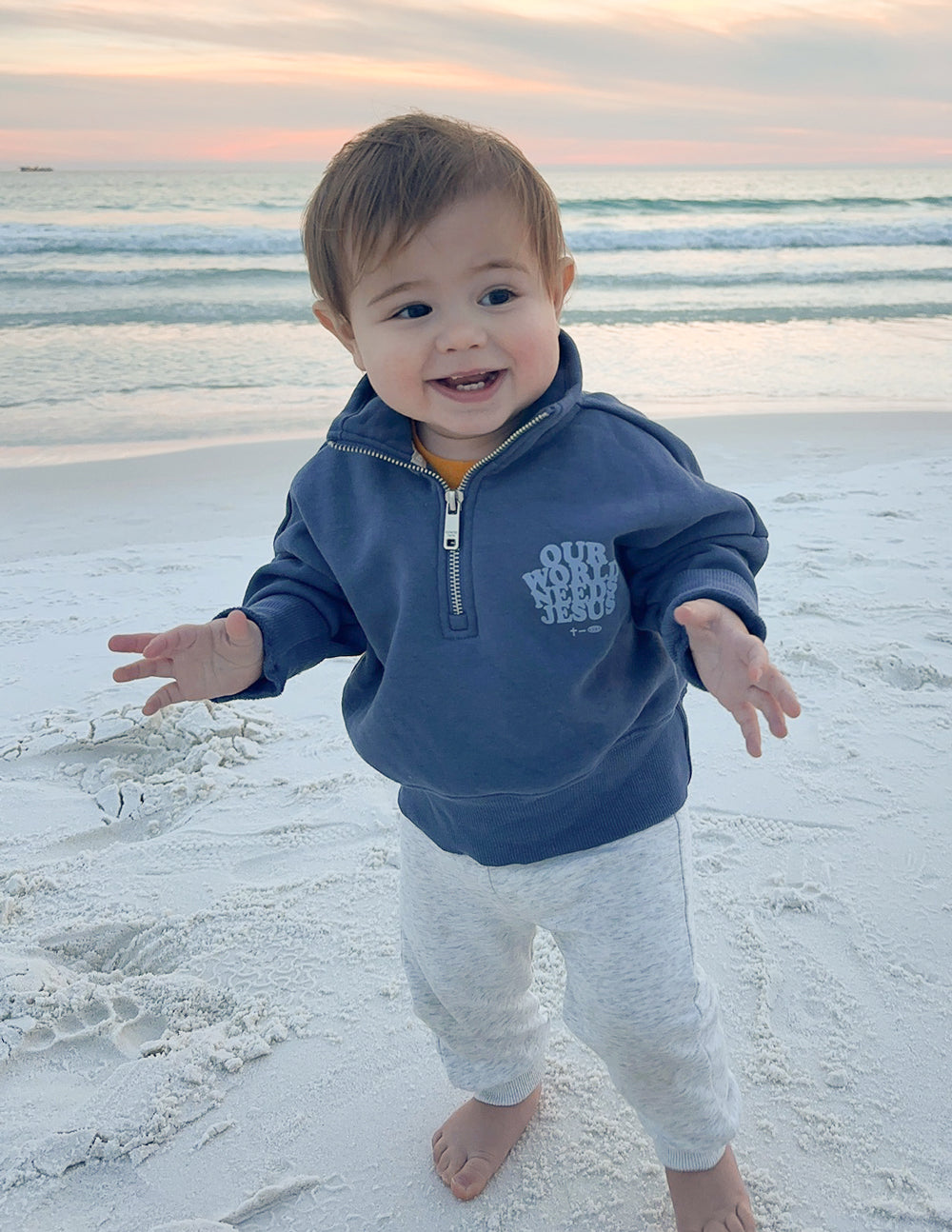 Elevated Faith Our World Needs Jesus Kids Half-Zip