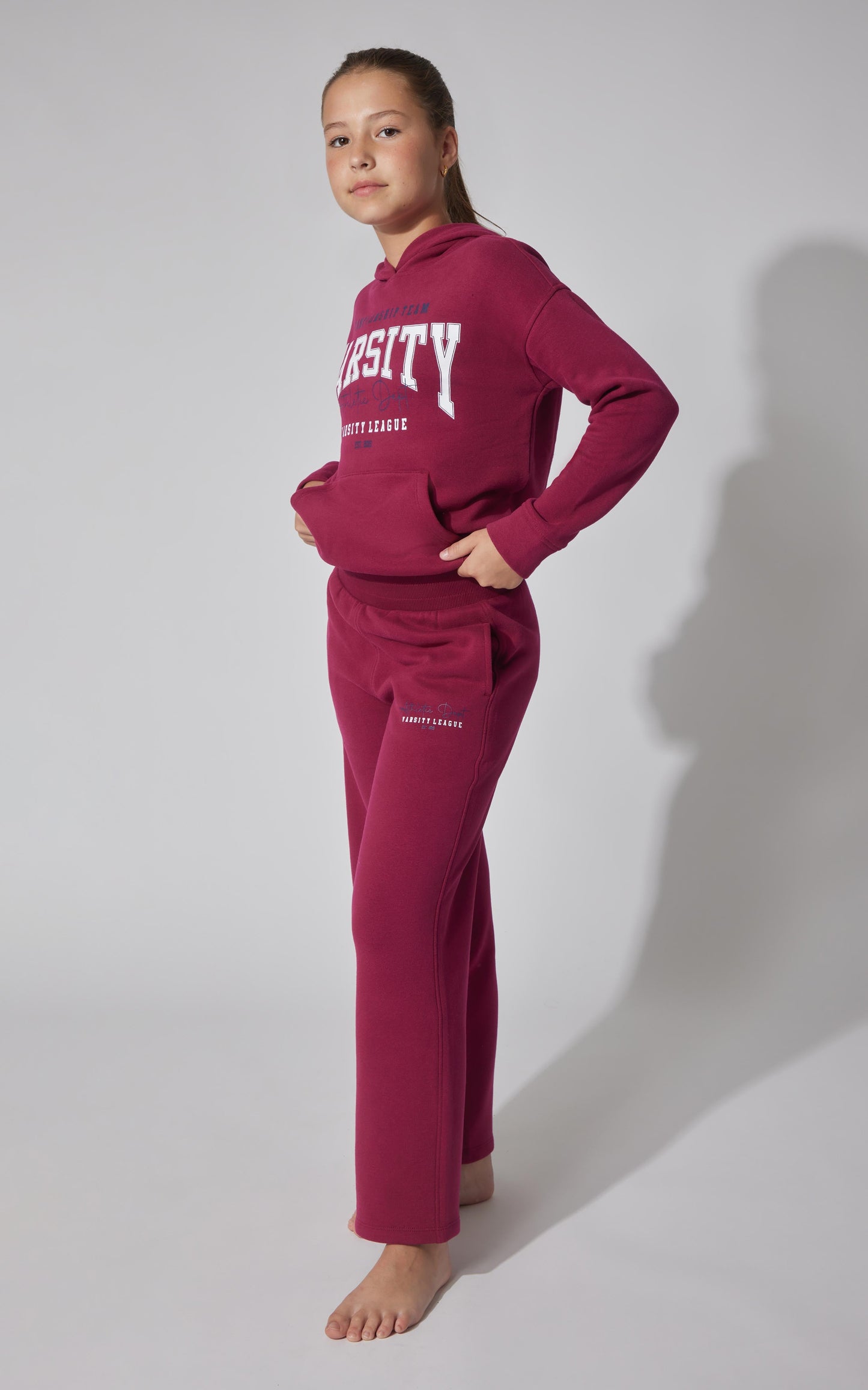 90 Degree by Reflex Girls Fleece Campus Wide Leg Pant