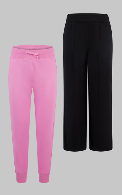 90 Degree by Reflex Girls 2 PK Softlite Pintuck Wide Leg Pant + Softlite Jogger