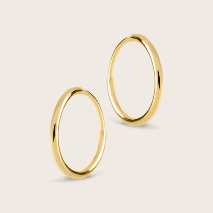 14k Yellow Gold Infinity Hoop Earrings