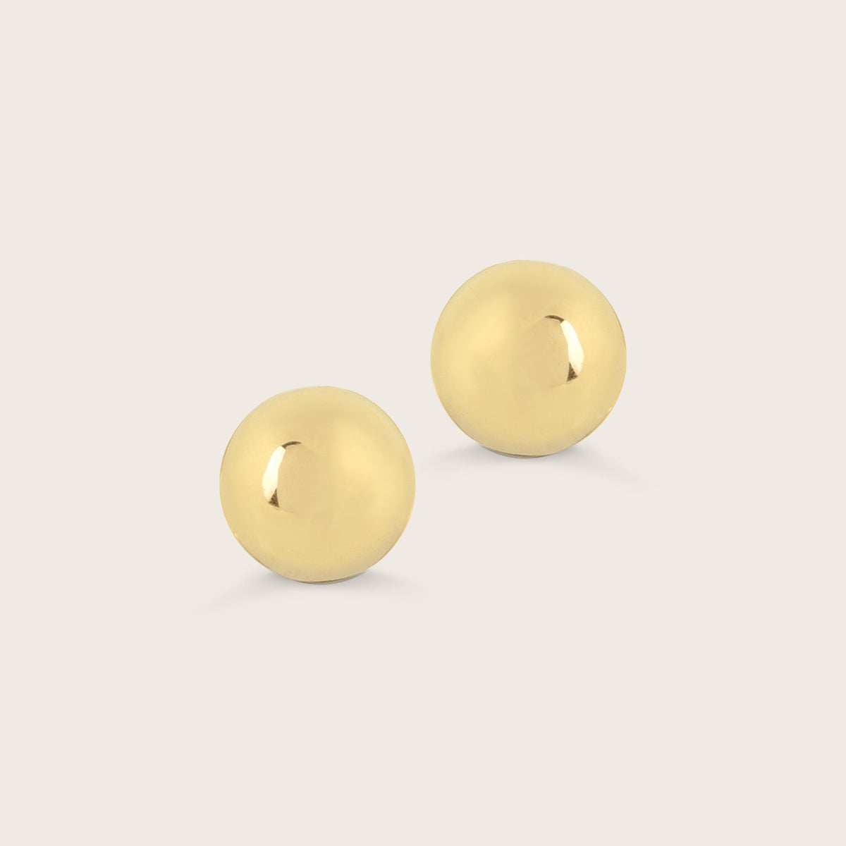 14k Yellow Gold Sphere Stud Earrings