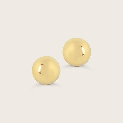 14k Yellow Gold Sphere Stud Earrings