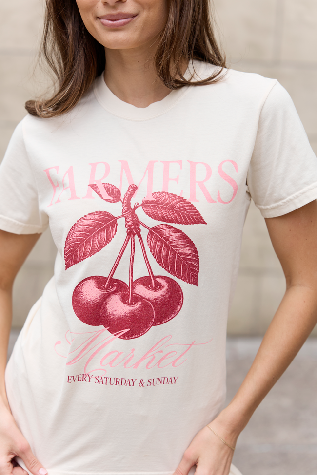 Farmers Market Cherries Ivory Graphic Tee