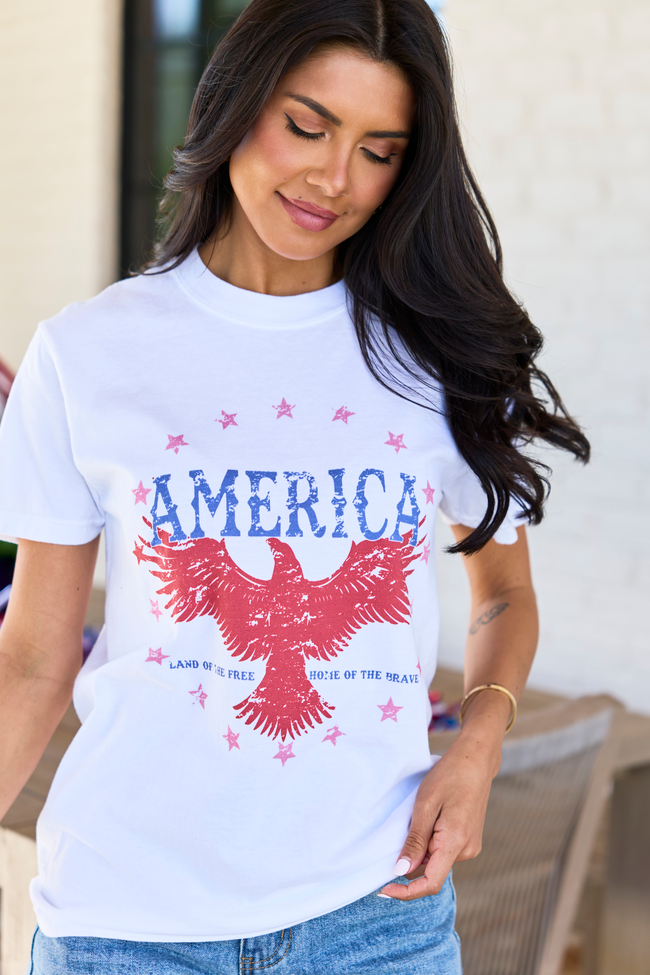 America Eagle White Graphic Tee