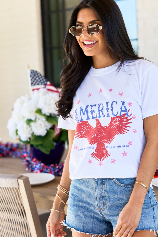 America Eagle White Graphic Tee