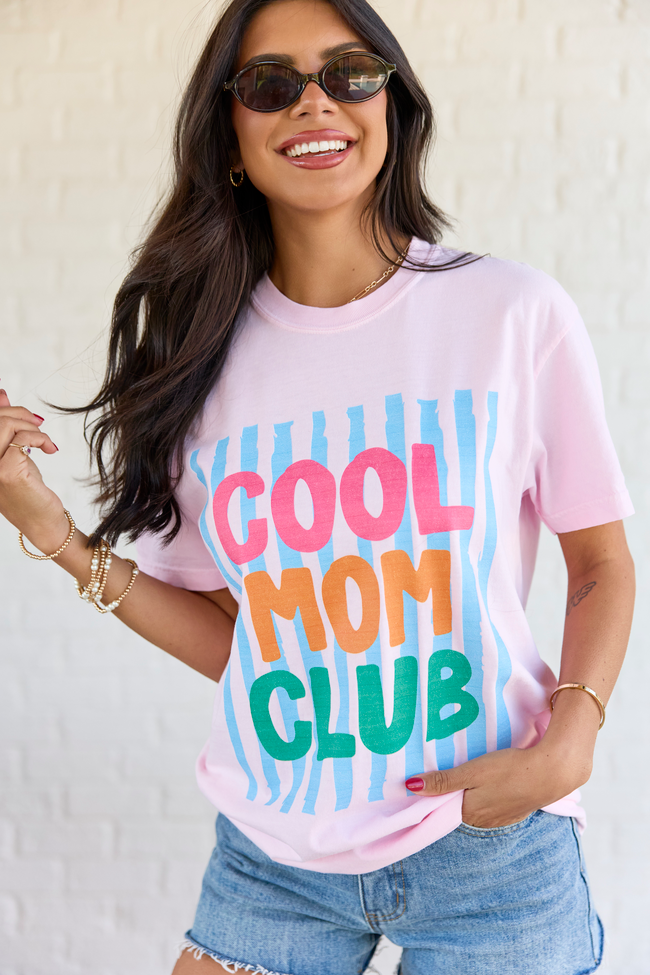Cool Mom Club Multi Light Pink Graphic Tee