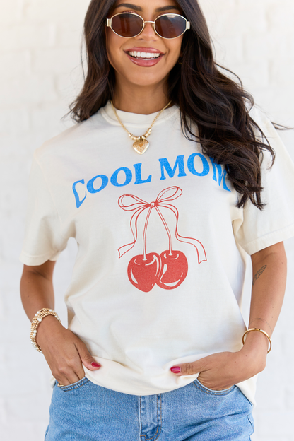 Cool Mom Cherry Ivory Graphic Tee