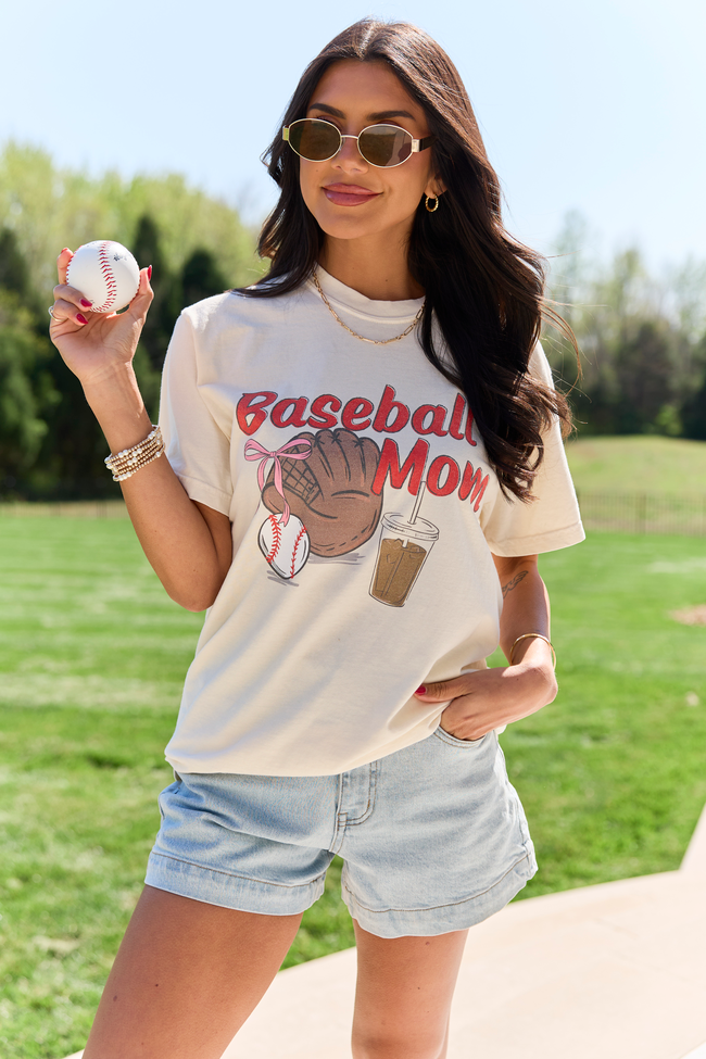 Baseball Mom Ivory Graphic Tee