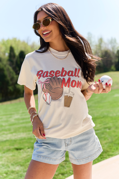 Baseball Mom Ivory Graphic Tee