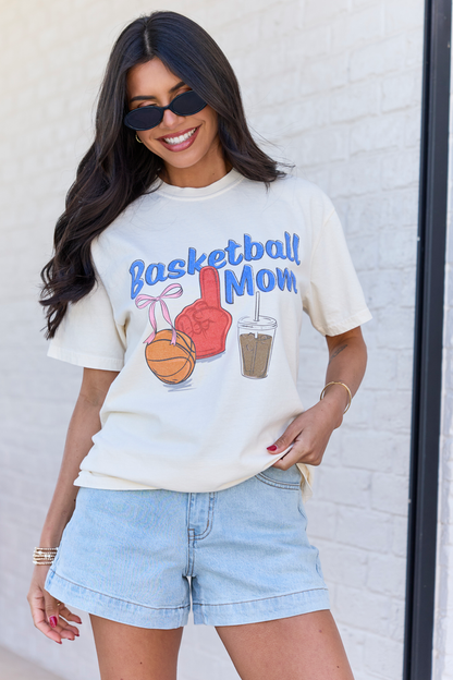 Basketball Mom Ivory Graphic Tee