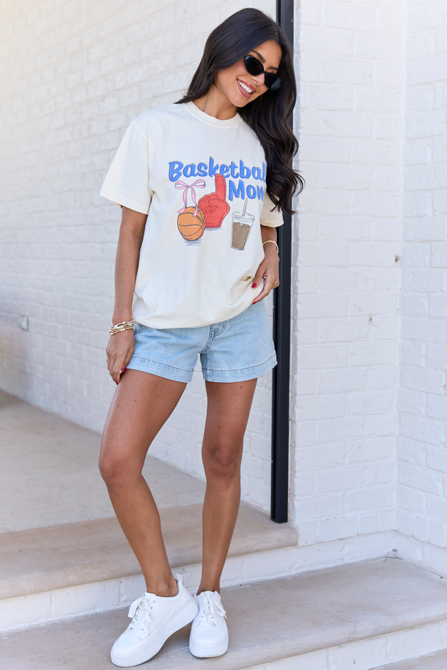 Basketball Mom Ivory Graphic Tee