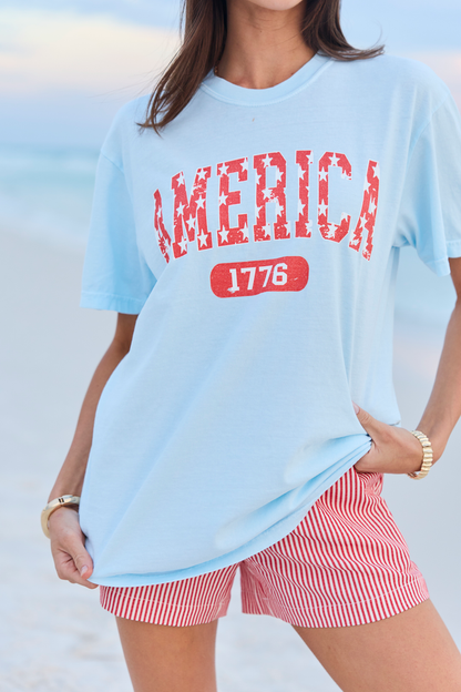 America Star 1776 Light Blue Graphic Tee