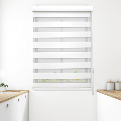 Elegant Comfort Corded Zebra Blinds, Dual Layer Window Treatments Sheer Light Control