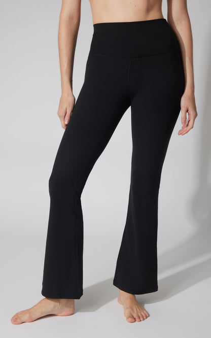 90 Degree by Reflex Felix Ribbed Elastic Free Waist 7/8 Flare Leg Pant