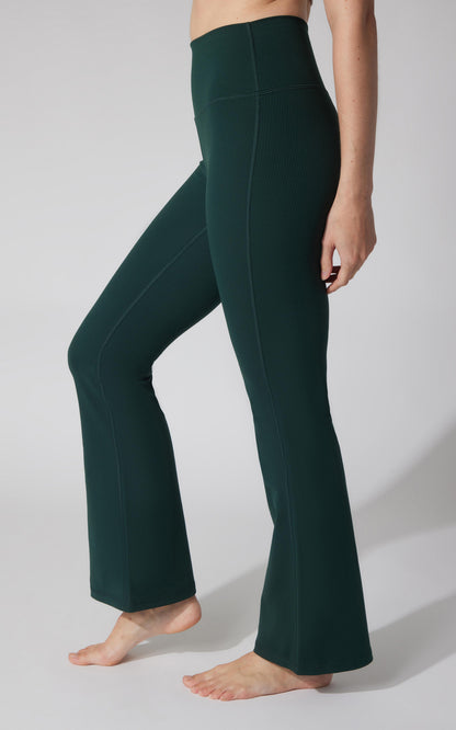 90 Degree by Reflex Felix Ribbed Elastic Free Waist 7/8 Flare Leg Pant