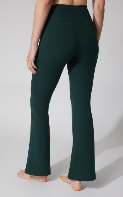90 Degree by Reflex Felix Ribbed Elastic Free Waist 7/8 Flare Leg Pant