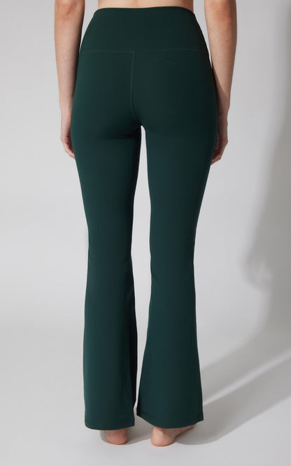 90 Degree by Reflex Felix Ribbed Elastic Free Waist 7/8 Flare Leg Pant